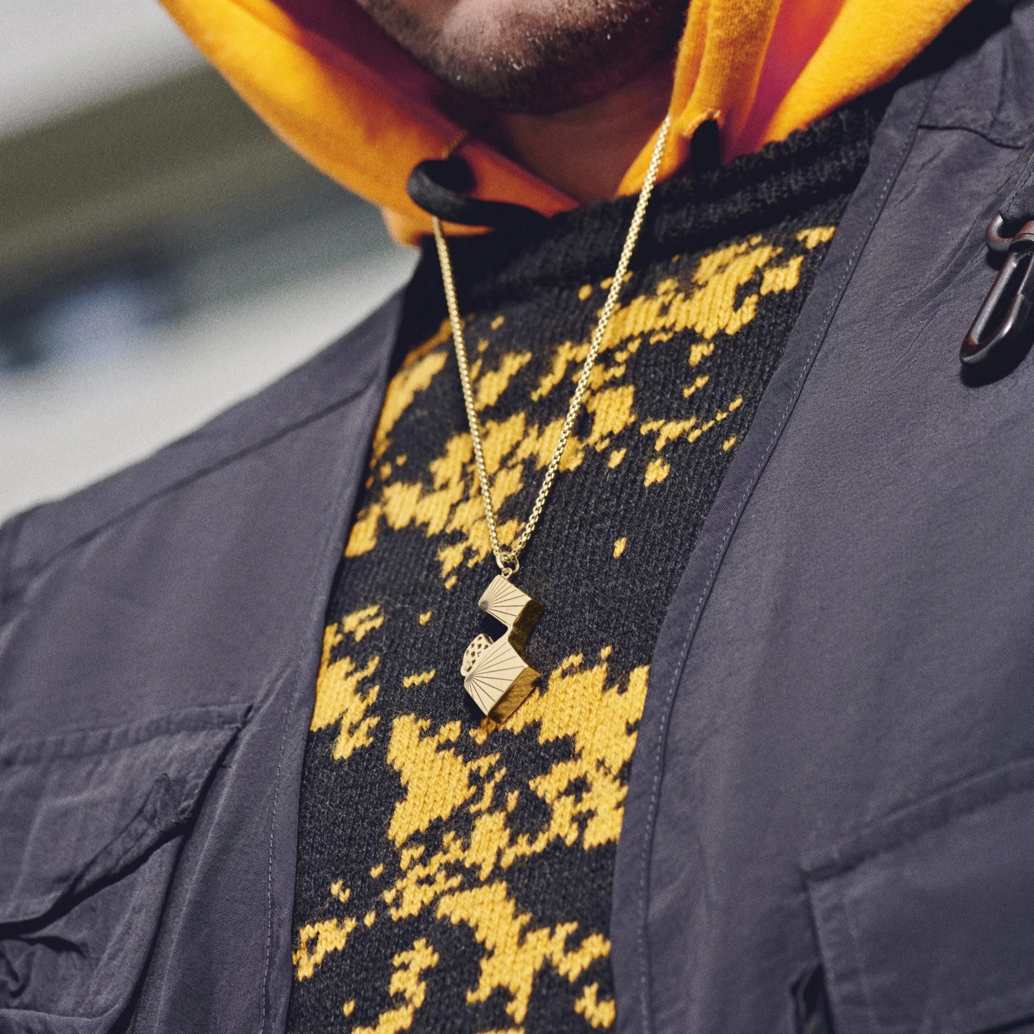 Egan | Gold-Tone Lighter Box Chain Necklace - Image 2