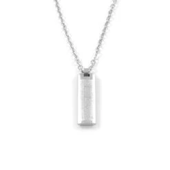 Silver-Tone Stainless Steel Cross Lettering Cable Chain Necklace