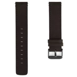 Black & Gunmetal Grey Watch Strap With Black Stitches