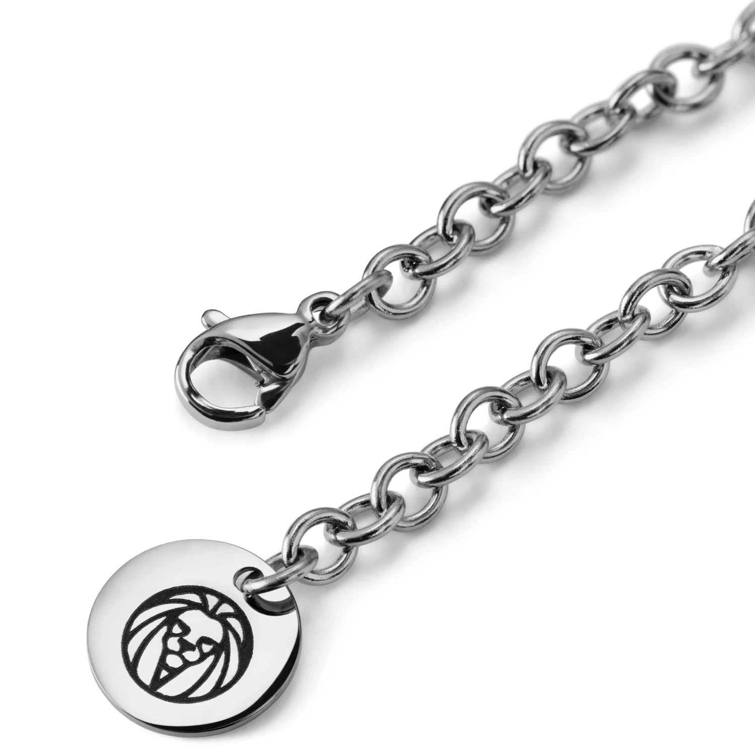 Silver-Tone Stainless Steel With Black & Silver-Tone Cable Cross Cable Chain Necklace - Image 4