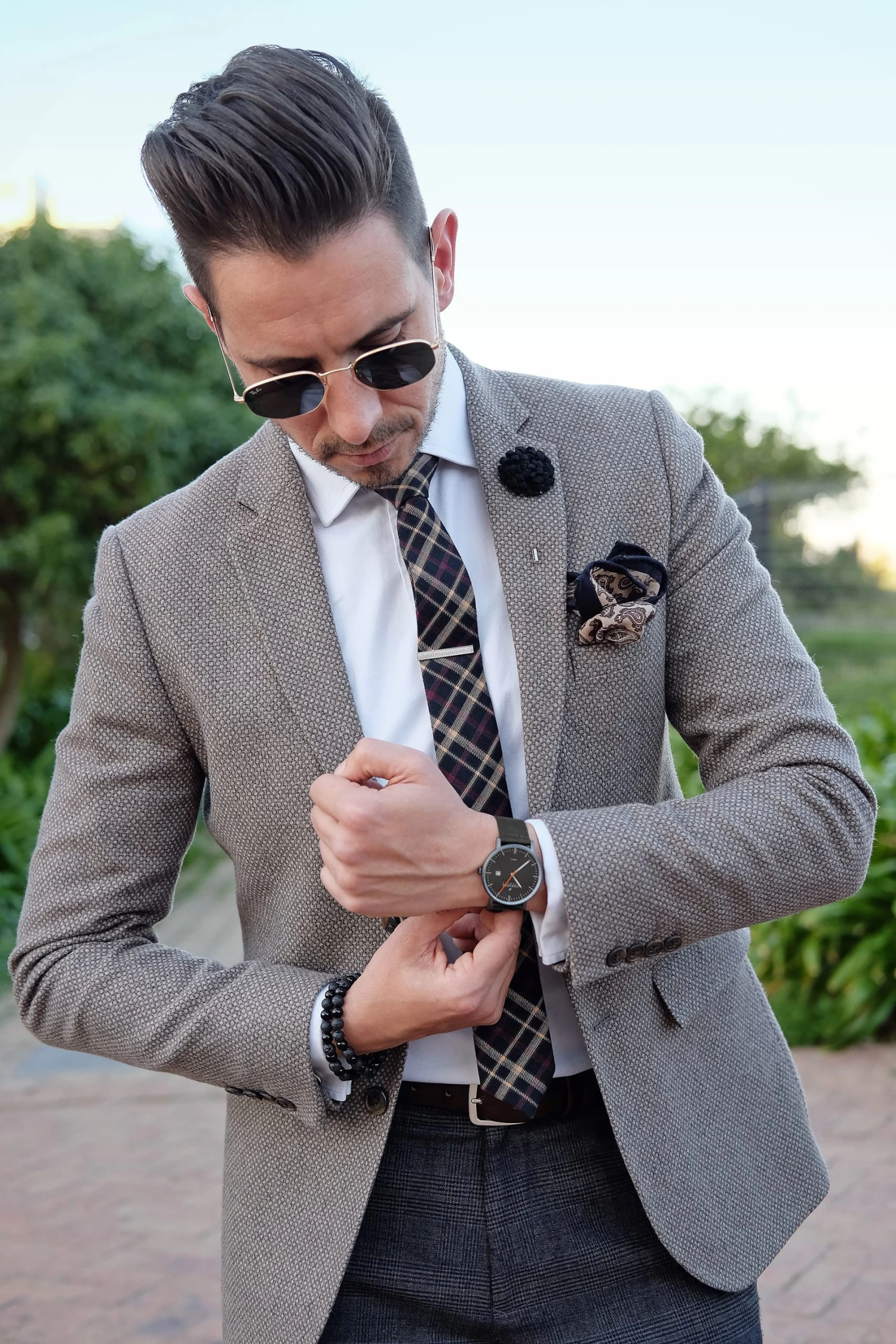 Kevil | Dark Grey Slim Dress Watch With Dark Grey Dial & Black Leather Strap - Image 7