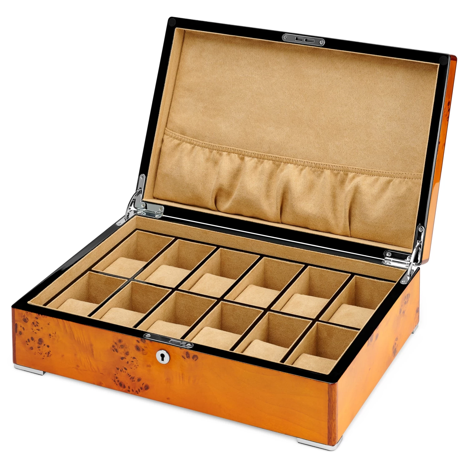 Compass Motif Wooden Watch Case - 12 Watches - Image 2
