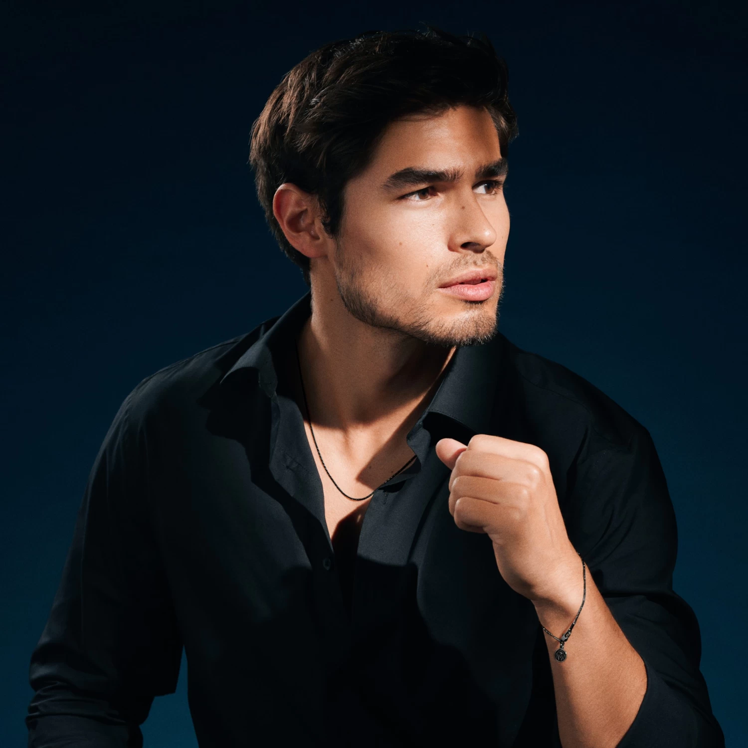 Essentials | 1 Mm Gunmetal Black Rectangular Box Chain Necklace - Image 2