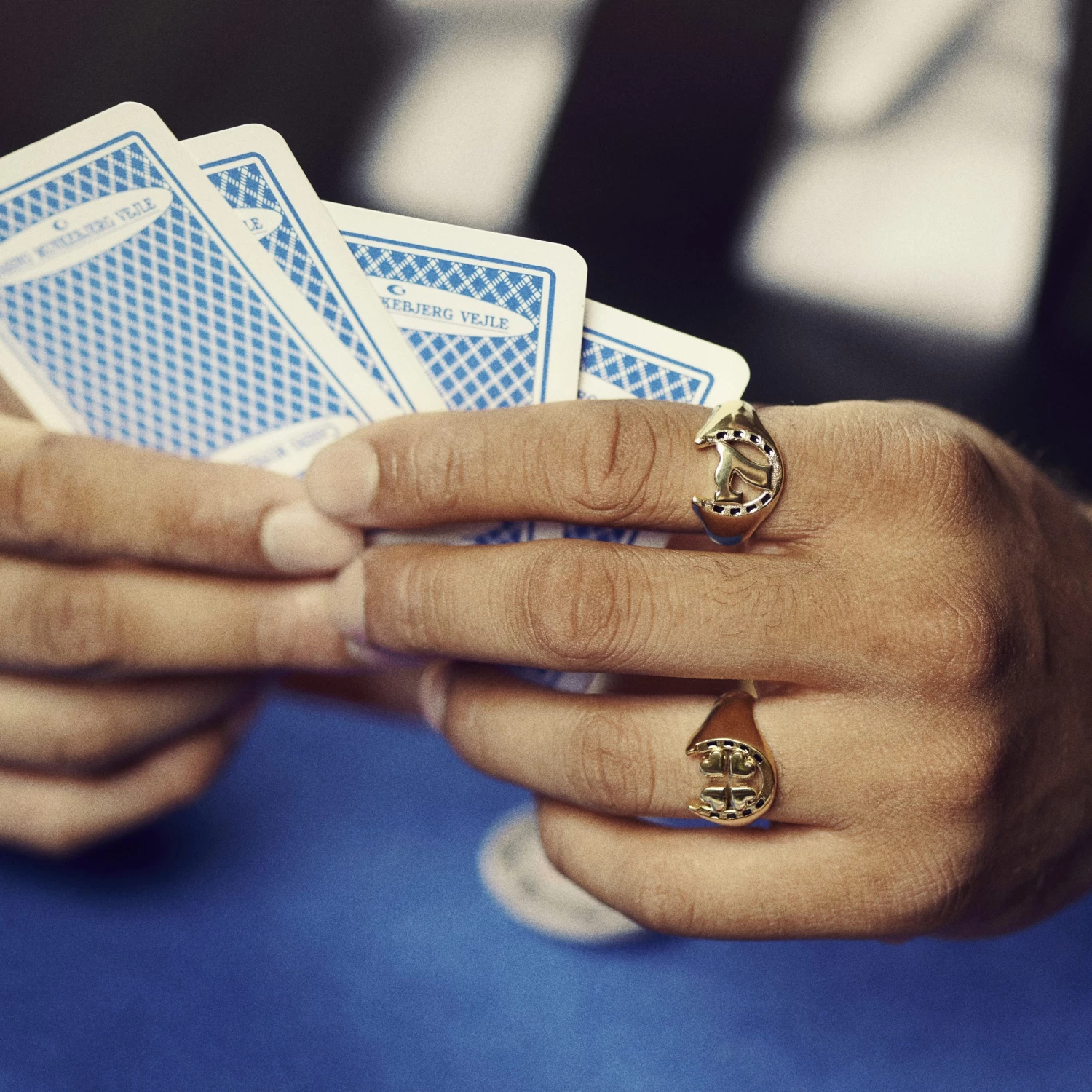 Ace | Gold-Tone Lucky 7 & Horseshoe Signet Ring - Image 2