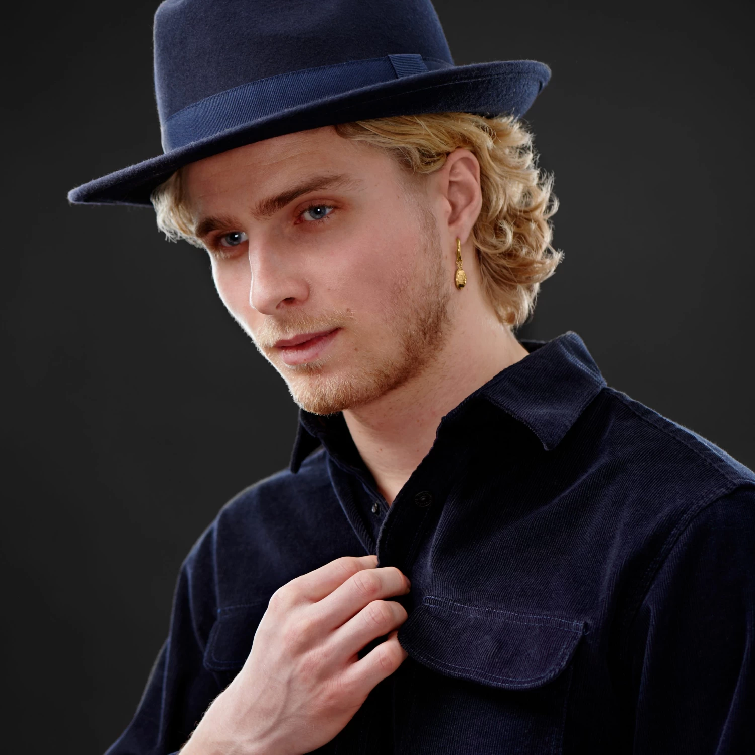 Gold-Tone Globe Hoop Earring - Image 3