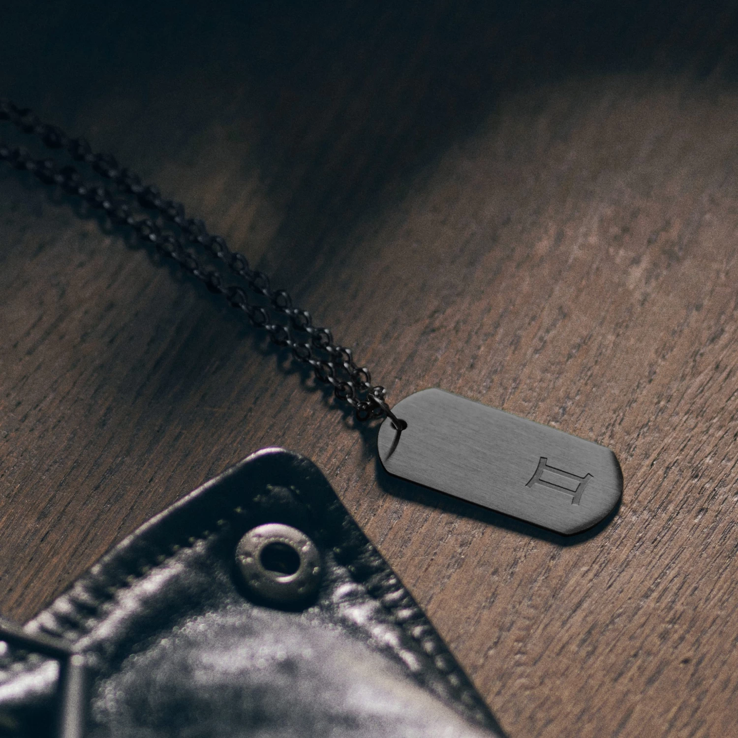 Zodiac | Gunmetal Stainless Steel Gemini Star Sign Dog Tag Cable Chain Necklace - Image 6