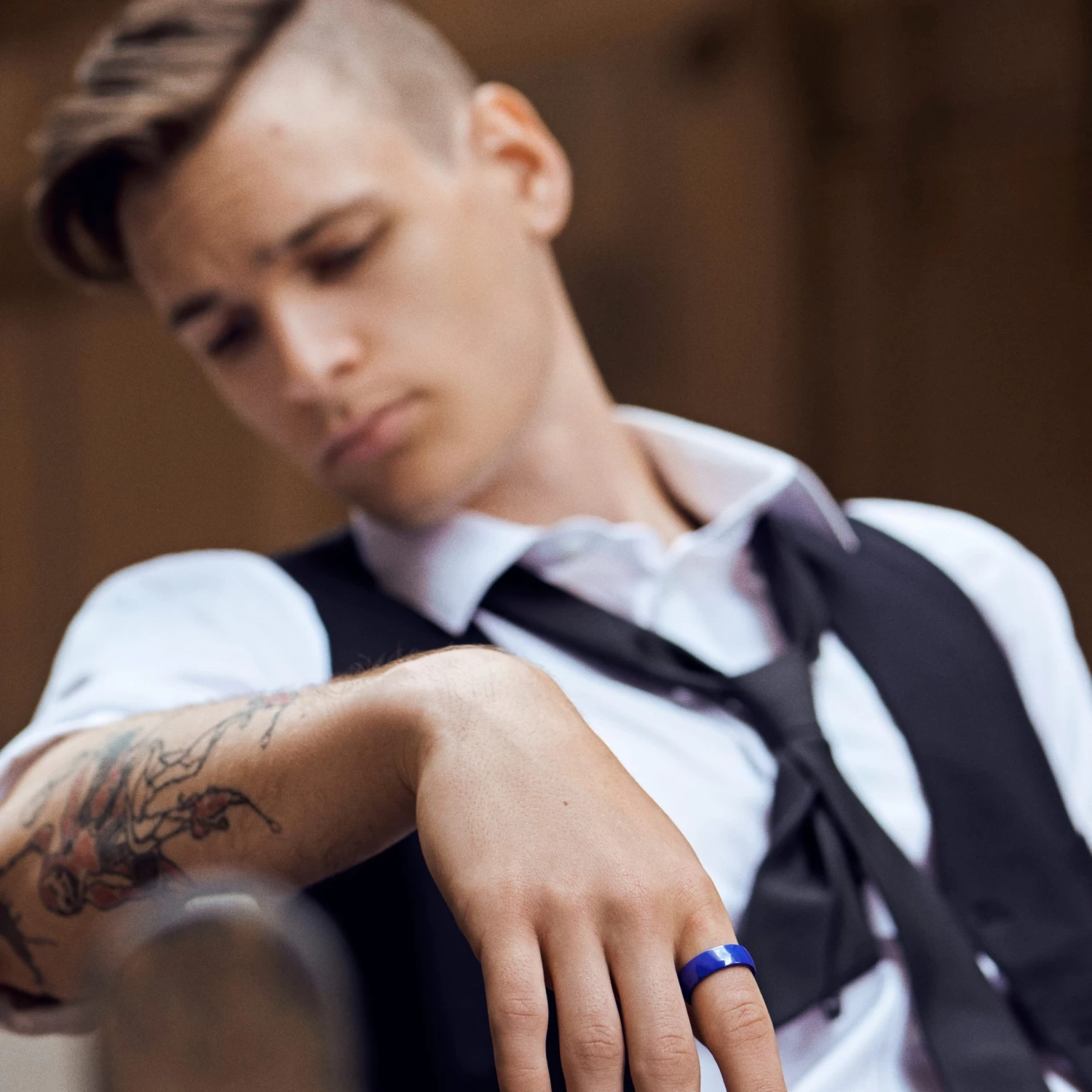 8 Mm Polished Navy Blue Ceramic Ring - Image 3