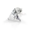 8 Mm Triangular Zirconia & 925 Sterling Silver Stud Earring