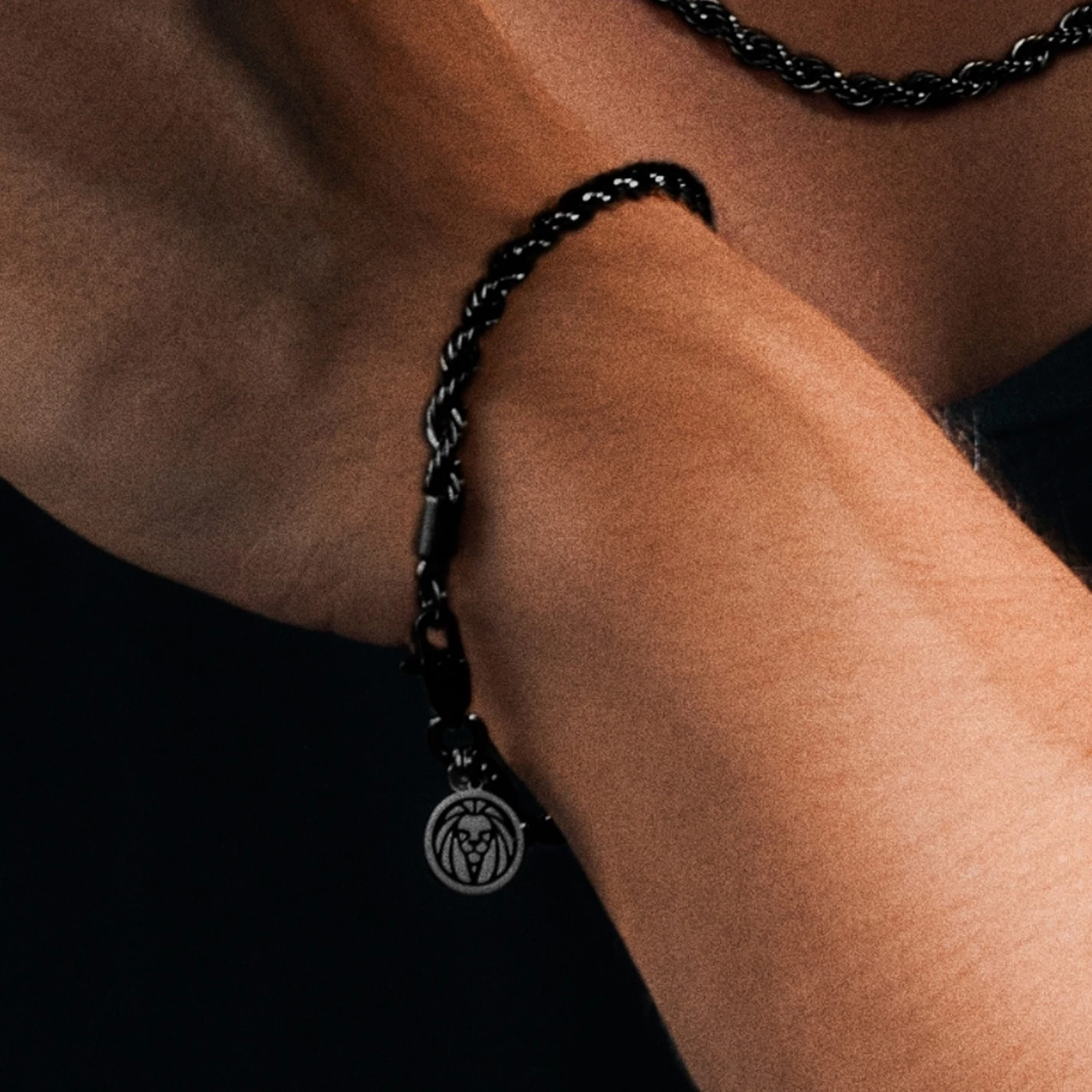 Essentials | 4 Mm Gunmetal Black Rope Chain Bracelet - Image 5