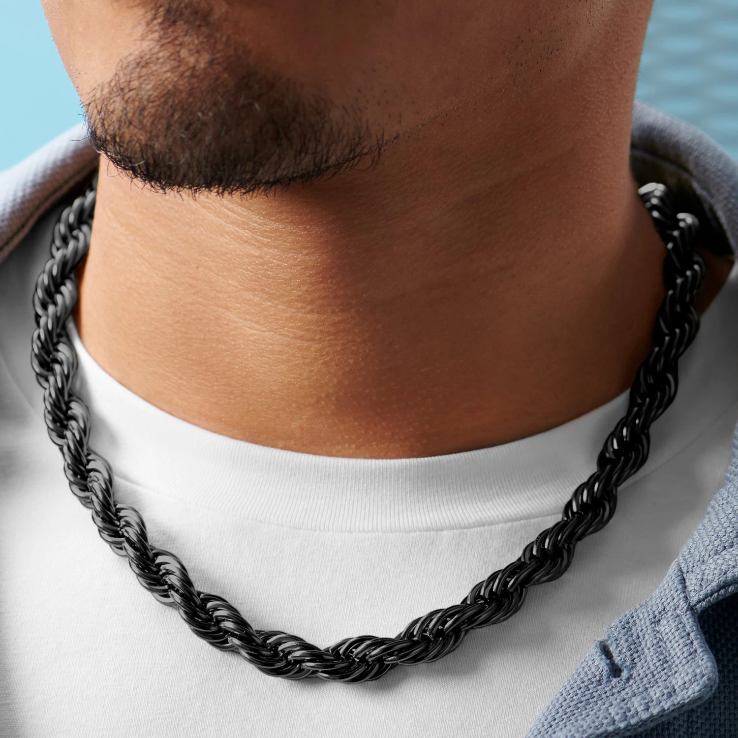 Amager | 10 Mm Gunmetal Stainless Steel Rope Chain Necklace - Image 6