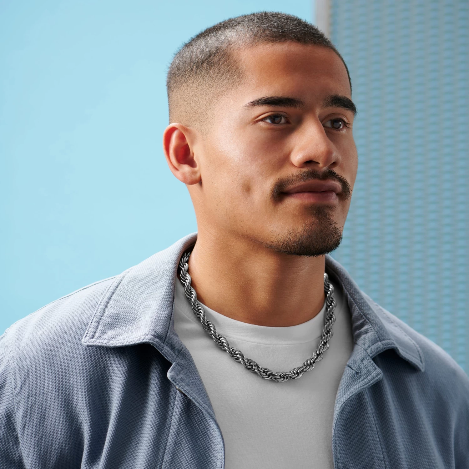 Amager | 10 Mm Silver-Tone Stainless Steel Rope Chain Necklace - Image 4