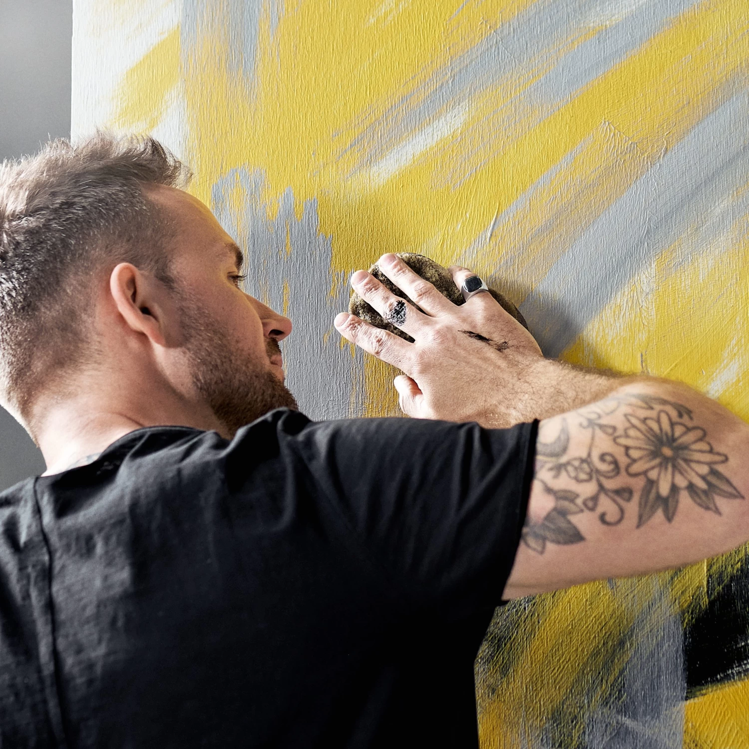 Aras | Silver-tone Stainless Steel Moss Agate Pinky Signet Ring - Image 4