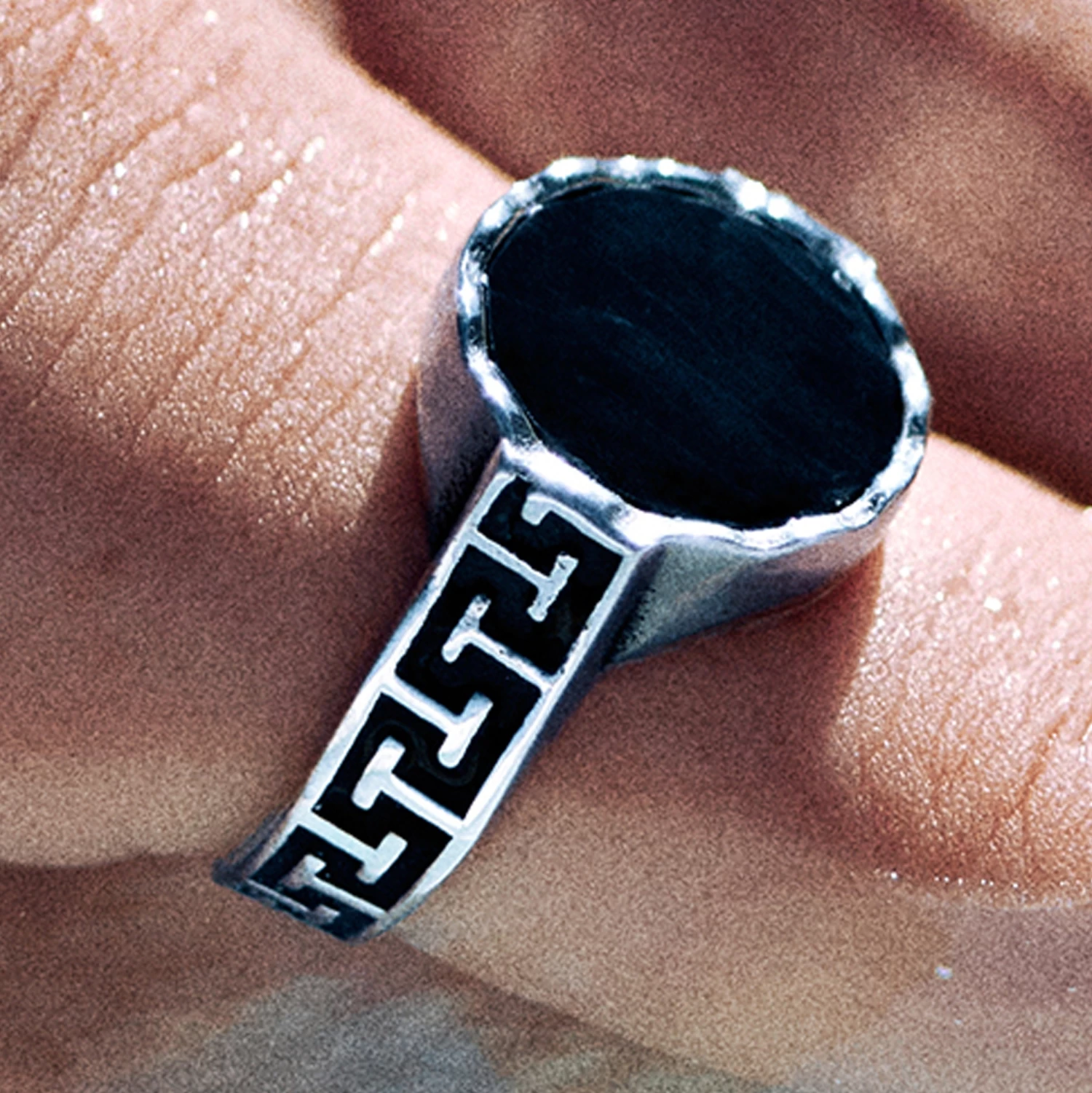 Atlantis | Onyx Stainless Steel Signet Ring - Image 6