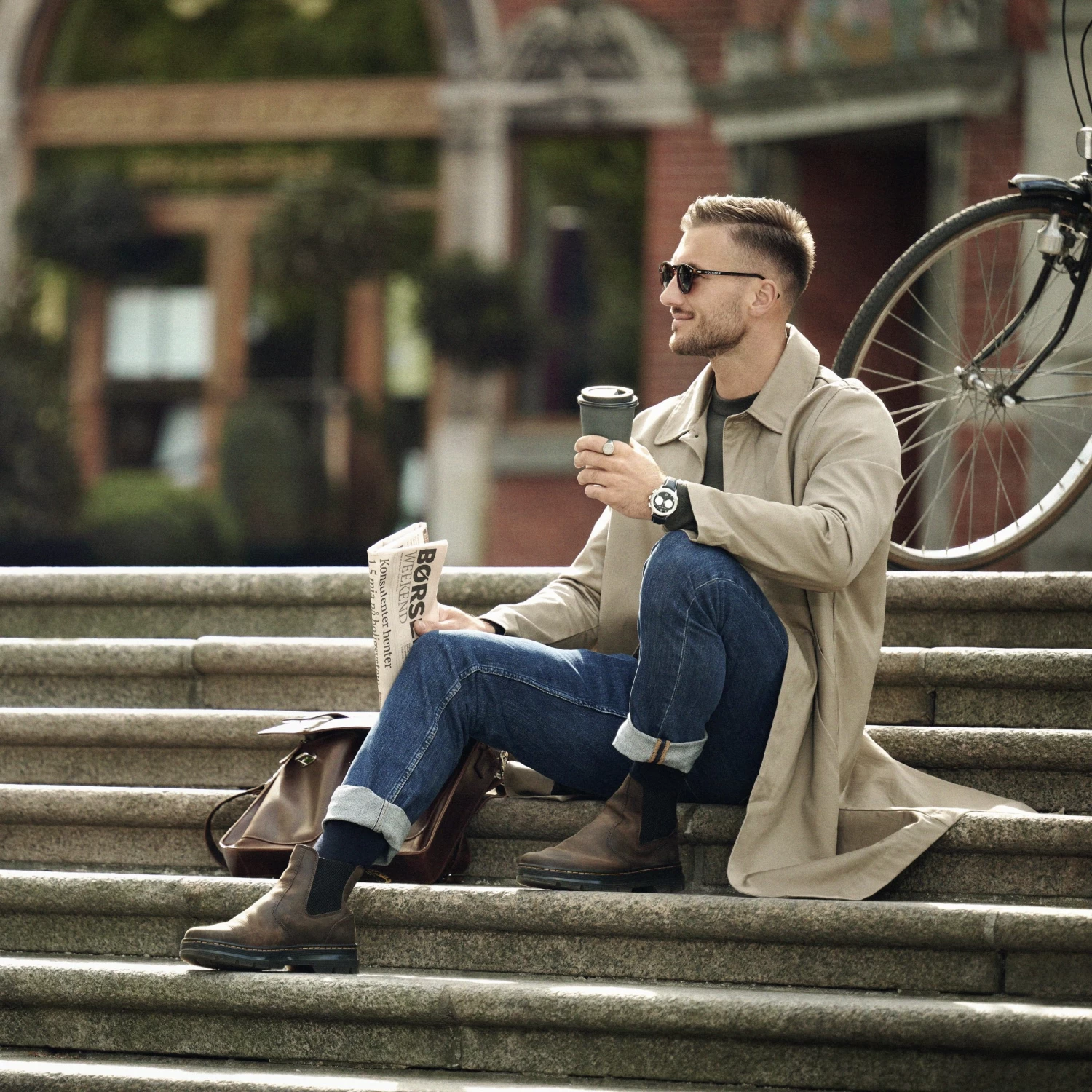 Cicero | Silver-Tone With Black Dial Vintage Chronograph Black Leather Watch - Image 3