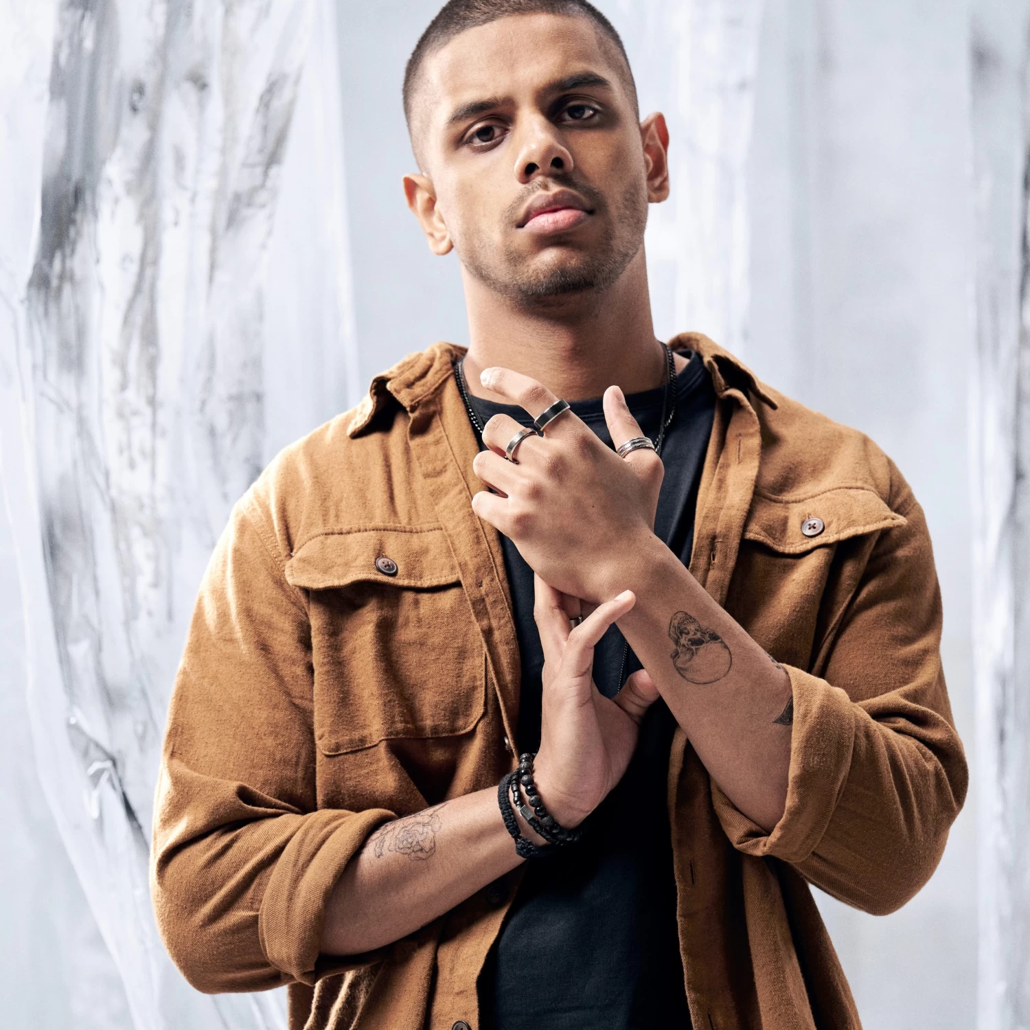 Aesop | 8 Mm Black Titanium With Silver-Tone Edges Ring - Image 4