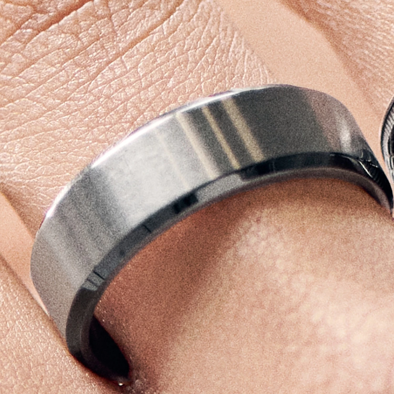 Aesop | 8 Mm Silver-Tone Titanium With Black Edges Ring - Image 8