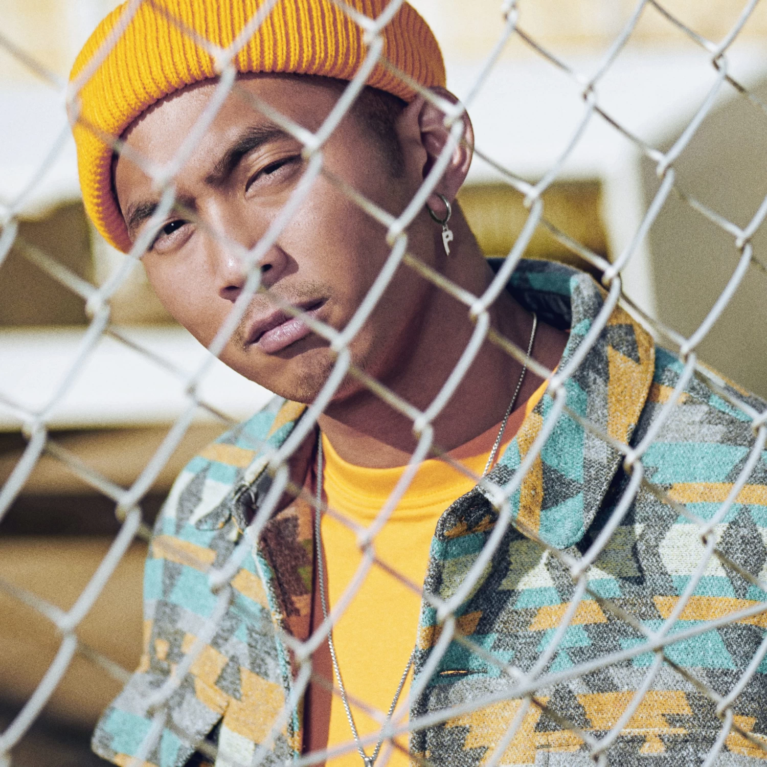 Fahrenheit | Silver-Tone Stainless Steel Melting Initial P Hoop Earring - Image 3