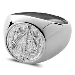 Makt | Silver-Tone Stainless Steel Viking Ship Signet Ring