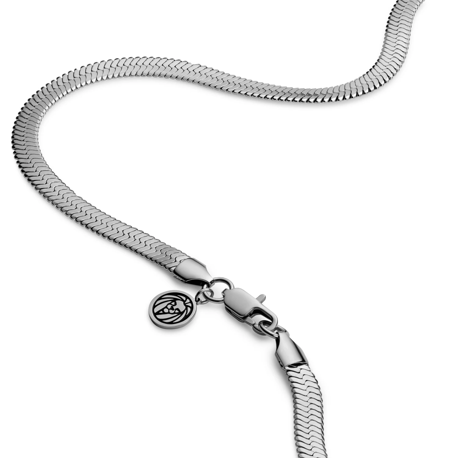 Essentials | 6 Mm Silver-Tone Herringbone Chain Necklace - Image 3