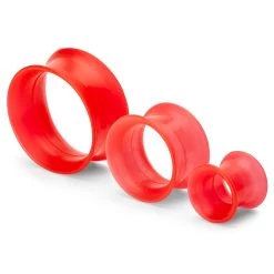 Red Silicone Ear Skin Tunnel