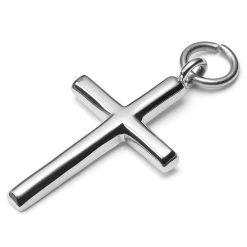 Silver-Tone Stainless Steel Cross Charm