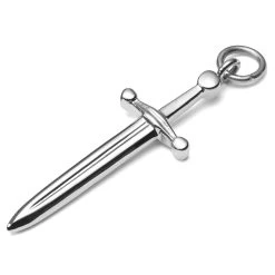 Silver-tone Titanium Sword Charm