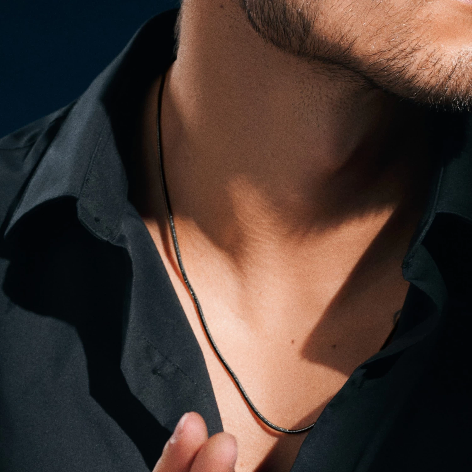 Essentials | 2 Mm Gunmetal Black Snake Chain Necklace - Image 5