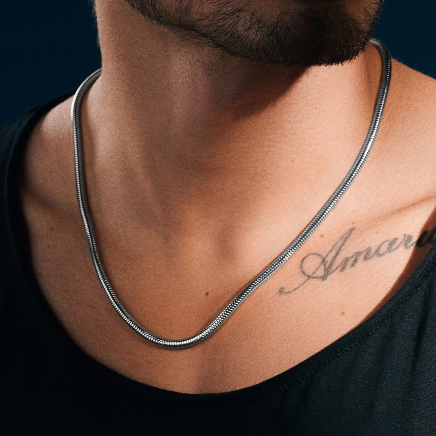 Essentials | 4 Mm Silver-Tone Snake Chain Necklace - Image 5