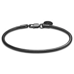 Essentials | 3 Mm Gunmetal Black Snake Chain Bracelet