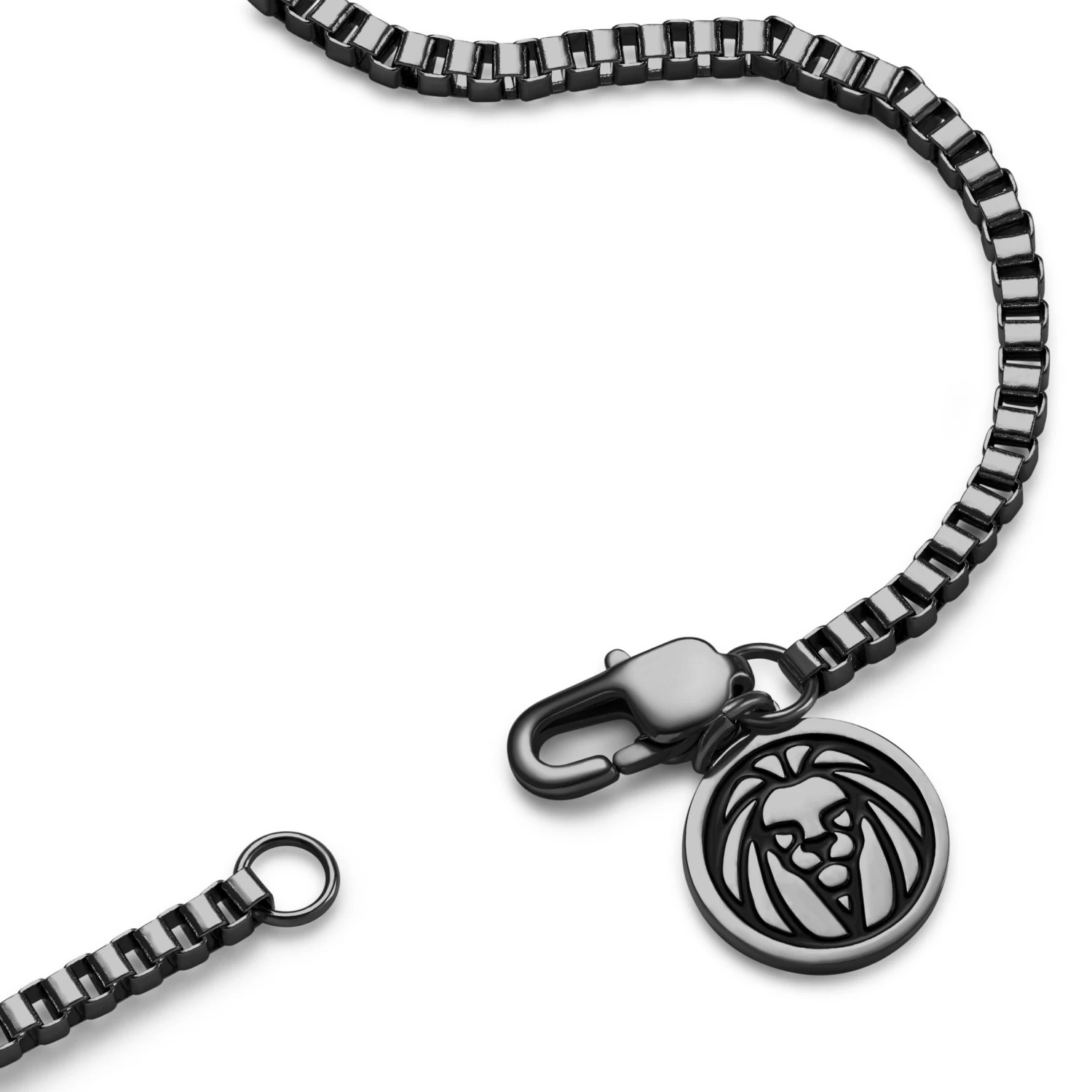 Essentials | 2 Mm Gunmetal Black Square Box Chain Bracelet - Image 5