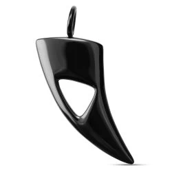 Black Stainless Steel Shark Tooth Pendant