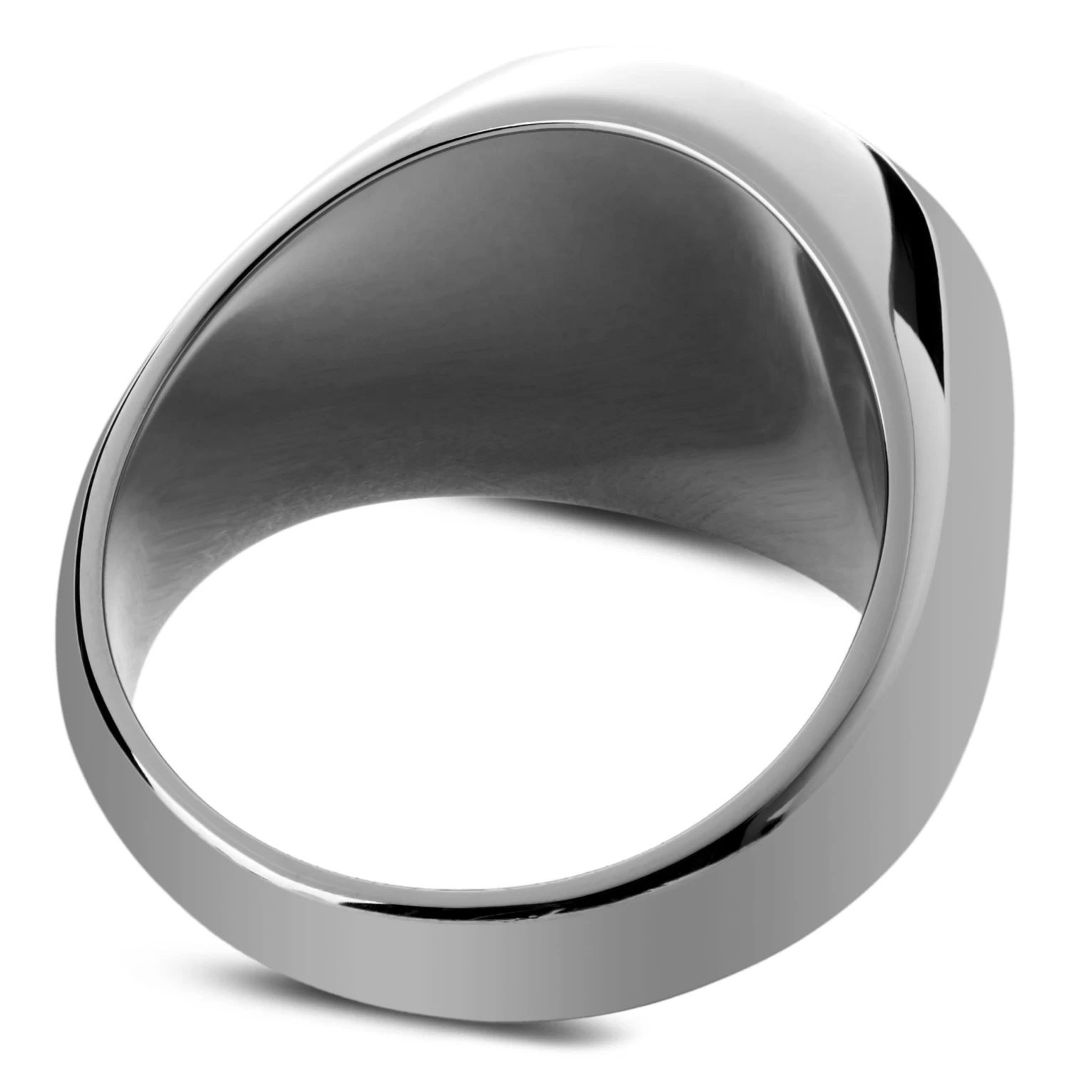 Makt | Silver-Tone & Metallic Gray Stainless Steel Viking Ship Signet Ring - Image 3