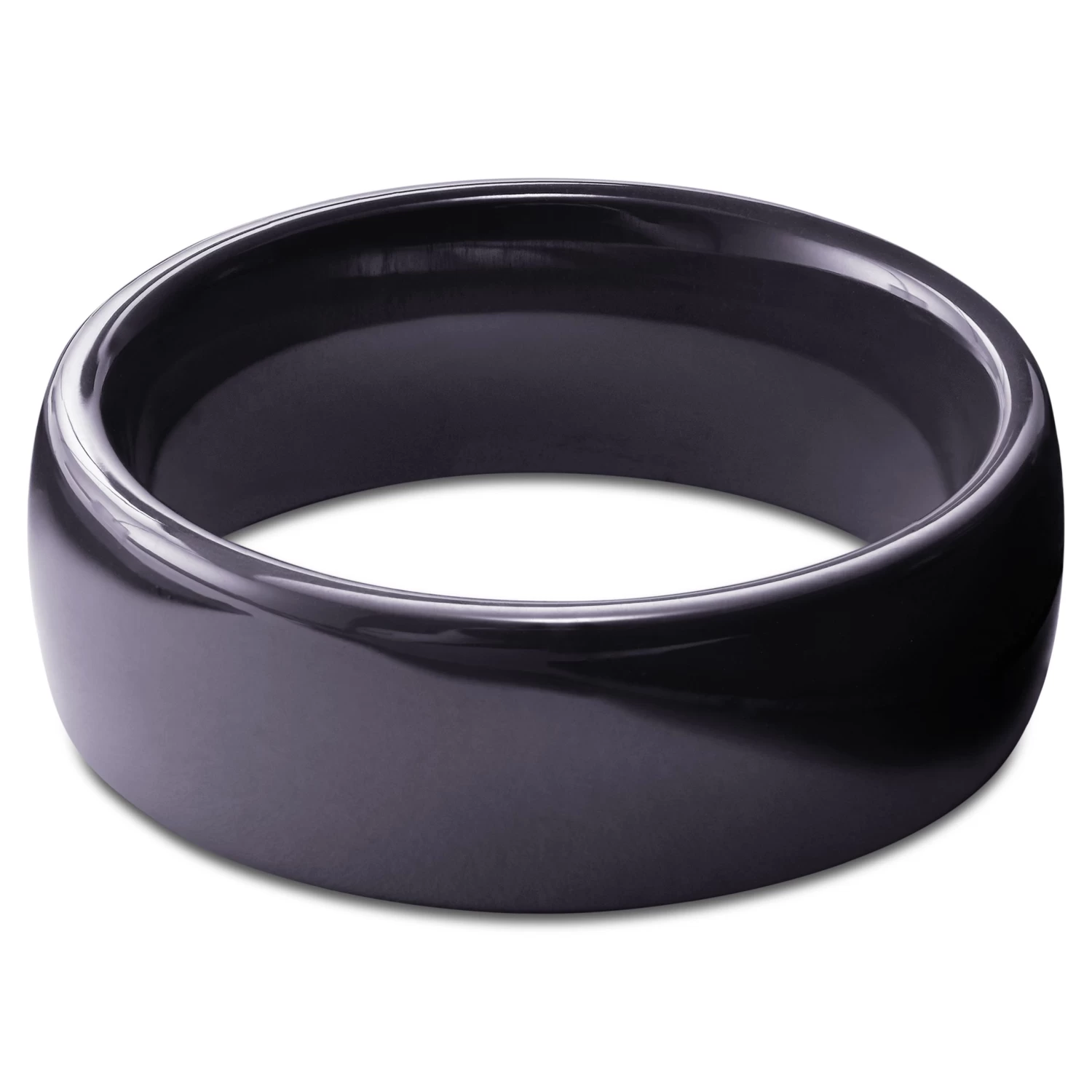 8 Mm Polished Charcoal Ceramic Ring - Image 4