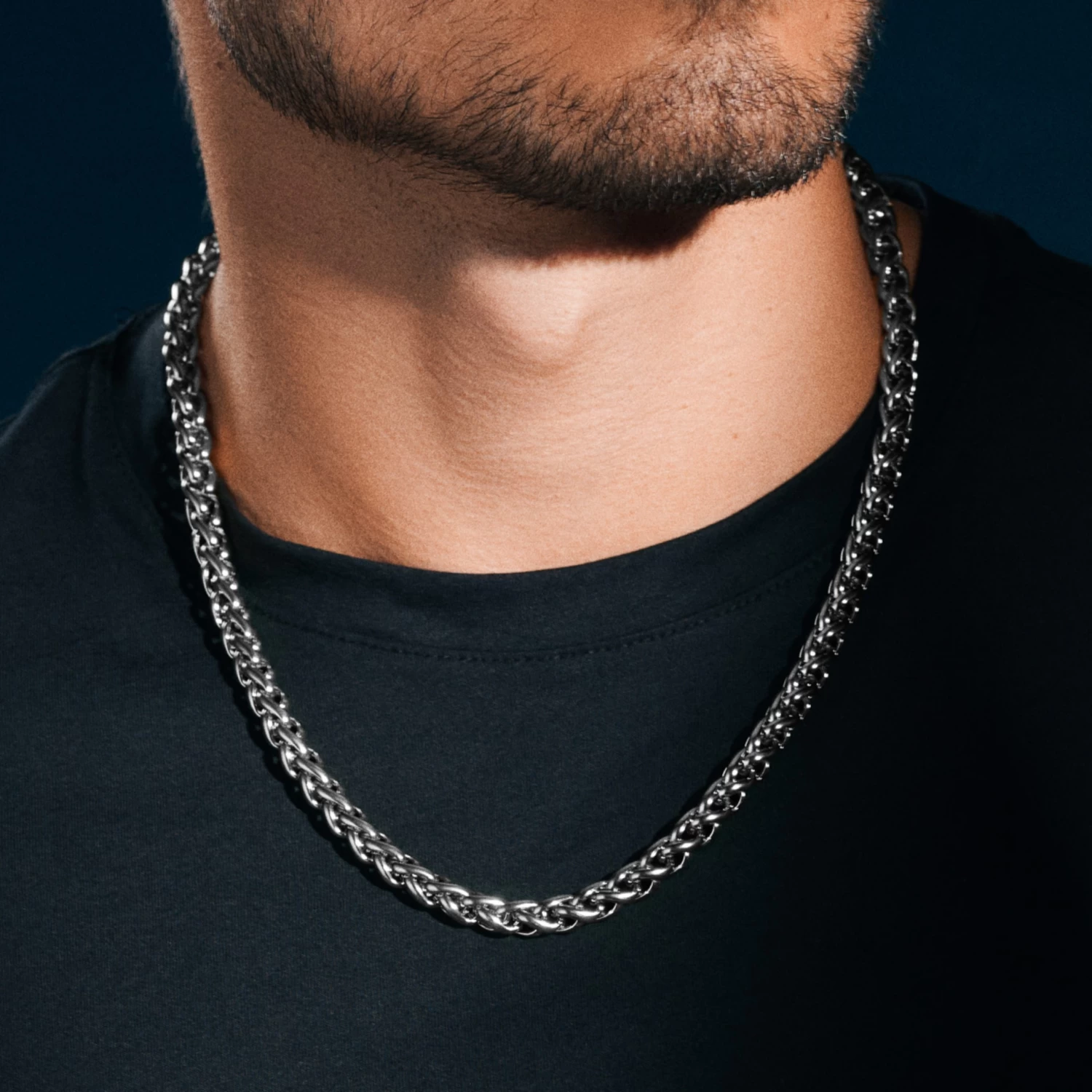 Essentials | 8 Mm Silver-Tone Wheat Chain Necklace - Image 5
